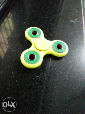 Green And Yellow 3-blade Fidget Spinners