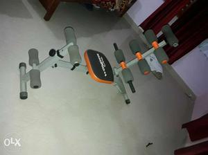 Grey And Orange Exercising Equipment