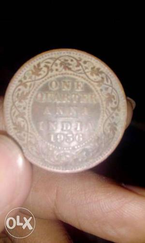 Indian ONE QUARTER ANNA of .