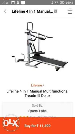 Lifeline 4 In 1 Manual Multifunctional Treadmill Delux