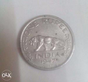 One Rupee Coin  (George VI King Emperor)