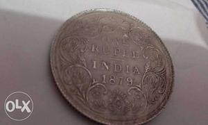 One rupee silver coin victoria queen