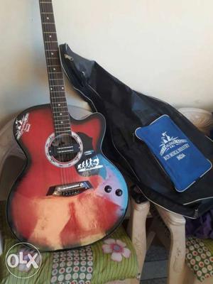 Red Burst Cutaway Guitar With Gig Bag urgent sale no