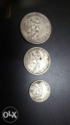 Set of three old coins of  (George VI) -one