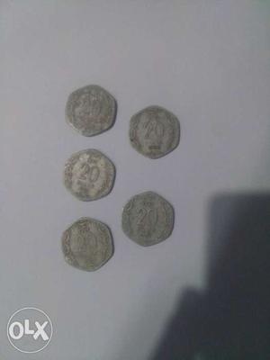 Silver 20 India Coins