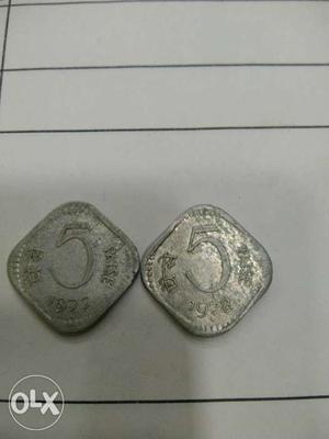 Two 5 paisa coins... 