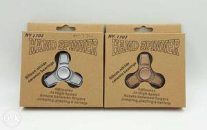 Two Gray And Brown Tri-spinner Fidget Toys