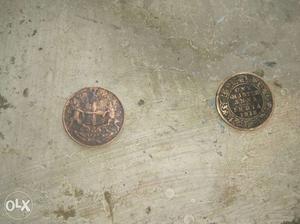 Very old Indian currency of  and 