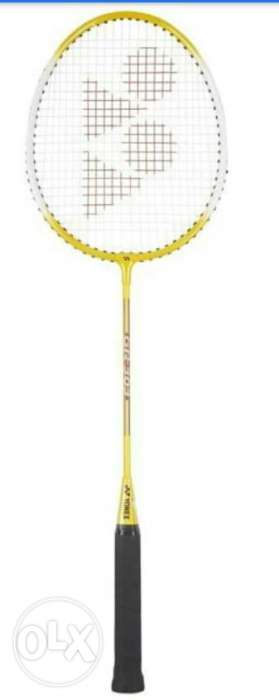 White And Yellow Badminton Racket