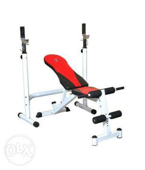 White, Red, And Black Weight Bench