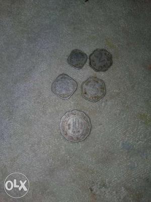 1 paisa, 2, 3, 5 and 10 paisa coins