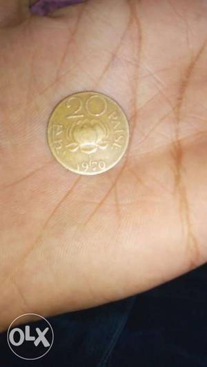 20 paisa  gold coin