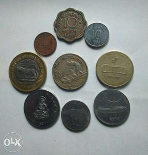 9 antique coins in good condition