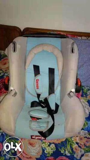 Baby car seat blue and grey