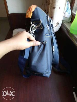 Baby denim diaper bag trendy and easy to carry