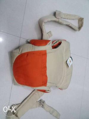 Baby's Beige And Orange Backpack Carrier
