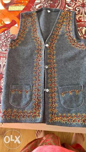 Beautiful hand embroidered grey jacket for kids 4