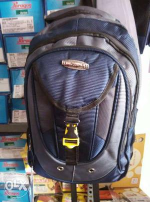 Black And Blue Leather Backpack