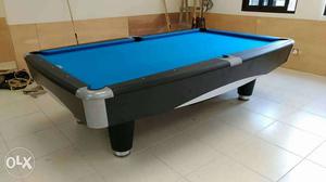 Black Framed Blue Pool Table