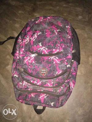 Black, Gray, Pink Backpack