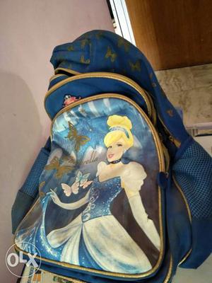 Blue Cinderella Printed Backpack