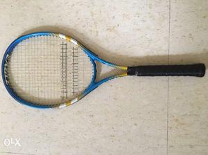 Blue,white,and Yellow Tennis Racket