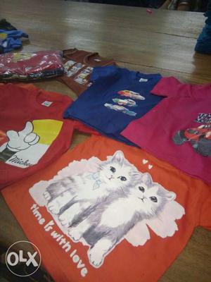 Child tshirt..in stock of 500..Rs 45 per,all S M