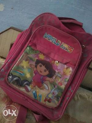 Girl's Pink Dora The Explorer Print Backpack