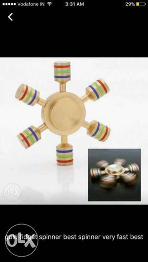 Gold Blue And Green Hand Spinner