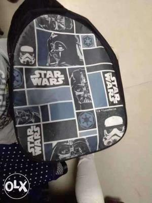 Grey And Black Star Wars Print Backpack
