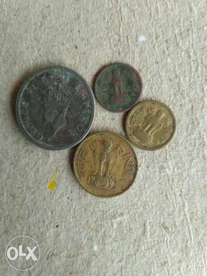 I have four old coins 1)is old one ruppe 