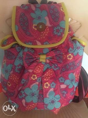 Pink And Blue Floral Backpack, not even used 1 month, no