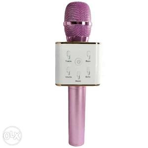 Pink And White Dynamic Microphone