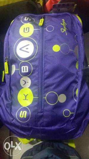 Purple And Yellow Skybags Backpack