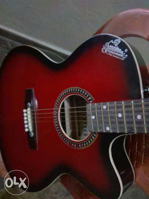 Red And Black Cut-away Sprinter Acoustic Guitar