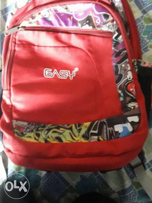 Red And Green Easy Backpack used for only 4 months