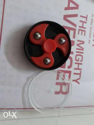 Red Fidget Spinner With Curve OUter Edger compact