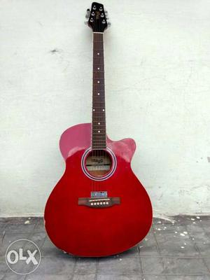 Red Single Cutaway Acoustic Guitar