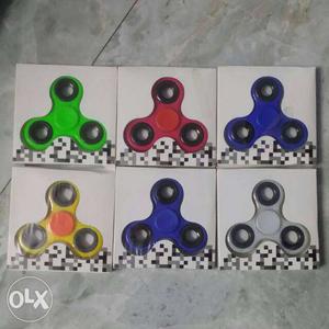 Six Pieces 3-blade Fidget Spinner In Boxes