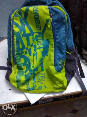 Sky bagsBlue And Green Printed Backpack