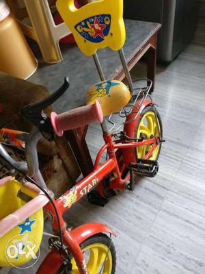 Toddler's BSA Yellow And Red Bicycle With Basket