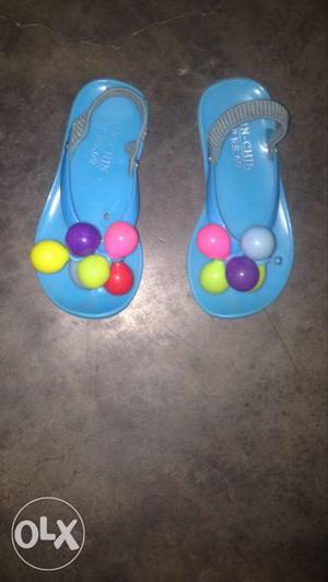 Toddler's Blue Jelly Sandals