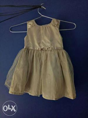 Toddler's Gray Satin Sleeveless Mini Dress