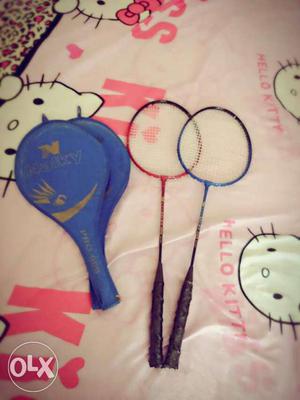 Two Black Handle Badminton Rackets