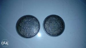 Two Round One Rupee Coins
