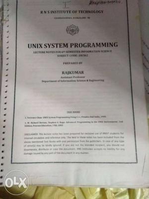Unix System Programming Book