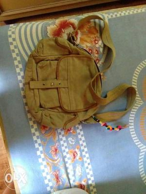 Women's Brown Knapsack Backpack
