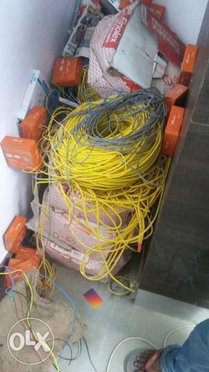 Yellow And Grey Electric Cable