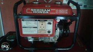 Black And Red Shriram Honda E 650 K Generator