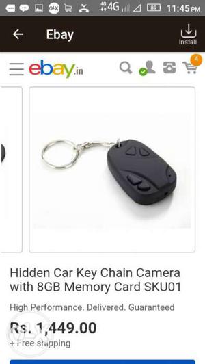 Black Hidden Car Key Chain Camera SKU01 Screenshot